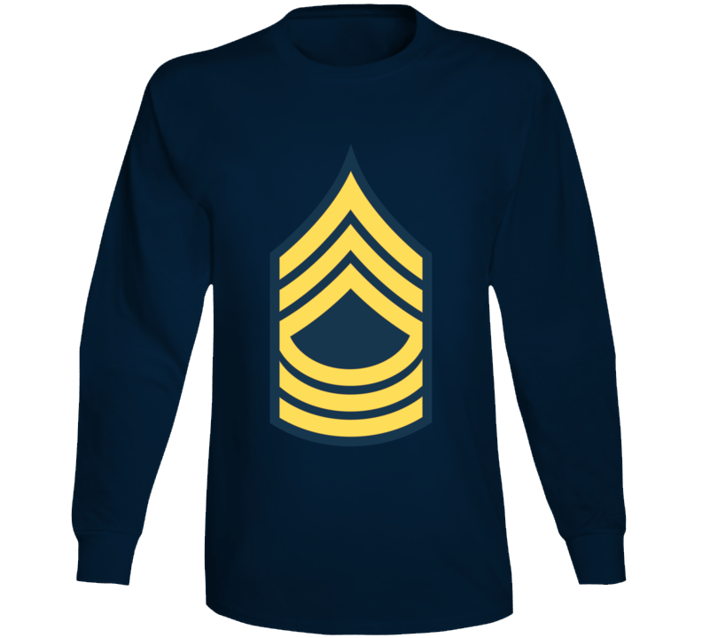 Army - Enlisted - MSG - Master Sergeant  - Blue wo Txt Long Sleeve