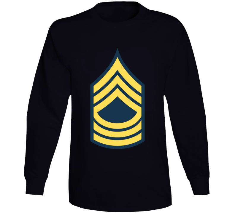 Army - Enlisted - MSG - Master Sergeant  - Blue wo Txt Long Sleeve