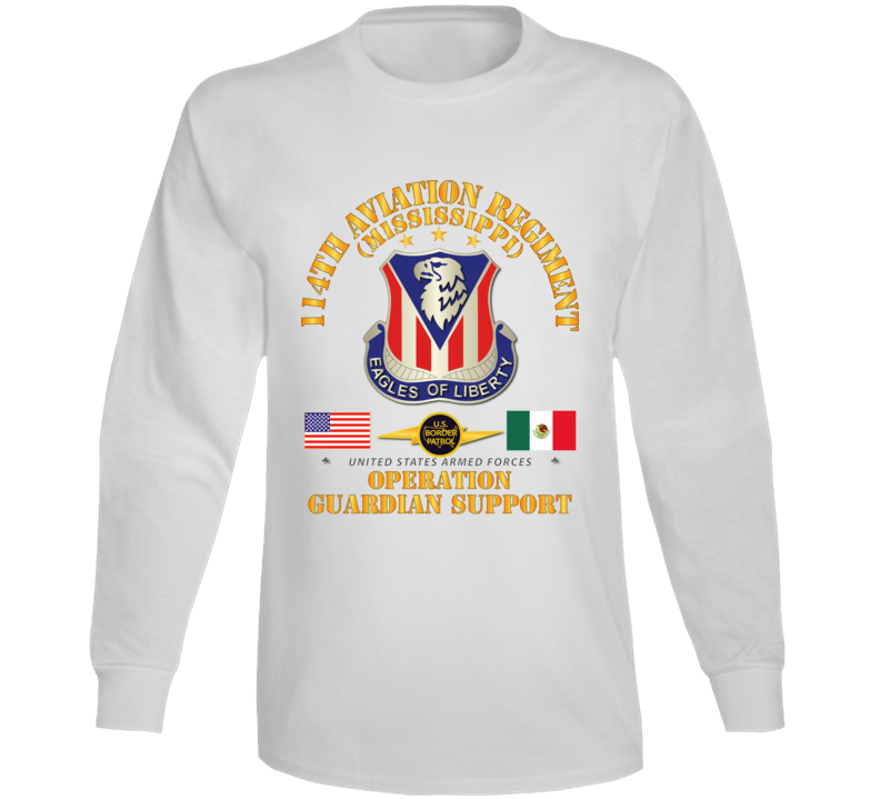 Army - Guardian Support - 114th Aviation Regiment W Border Patrol Long Sleeve