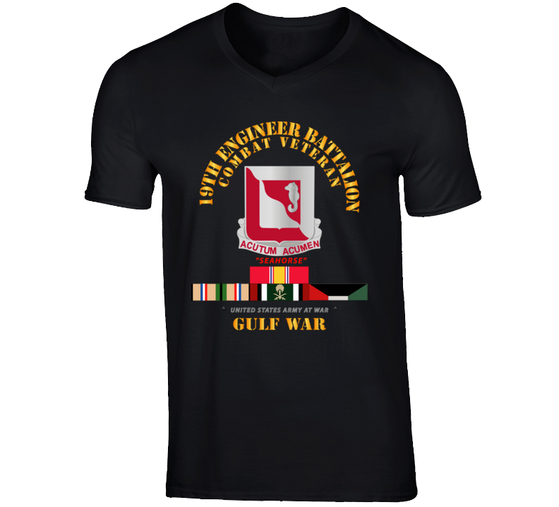 Army - 19th Engineer Battalion - Gulf War W Svc - Classic V-neck