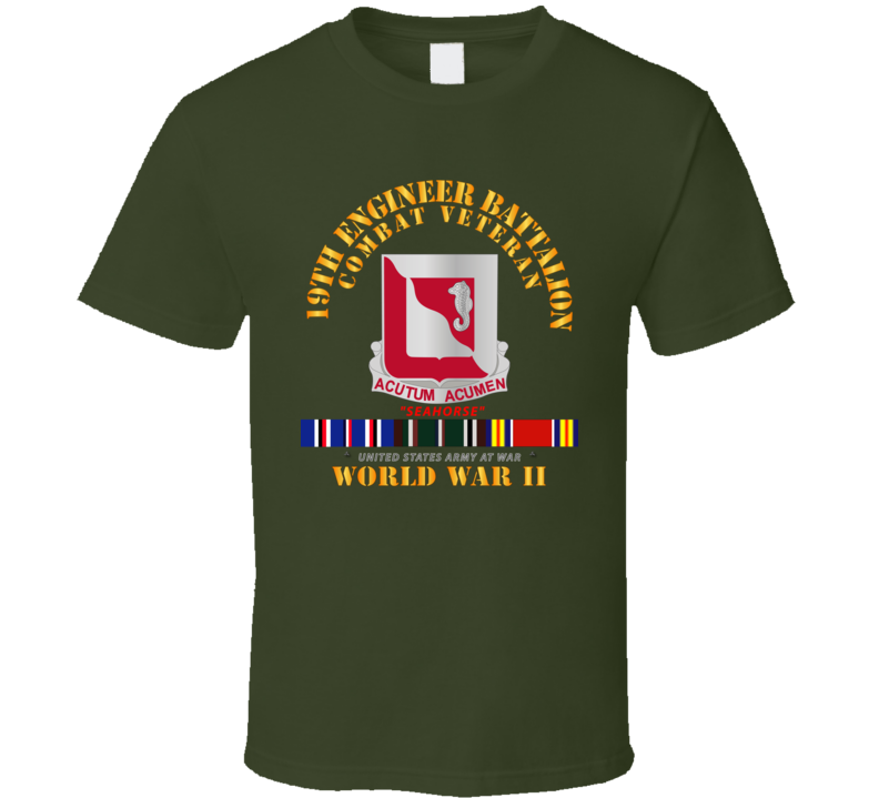Army - 19th Engineer Battalion - Wwii W Eu Svc T Shirt
