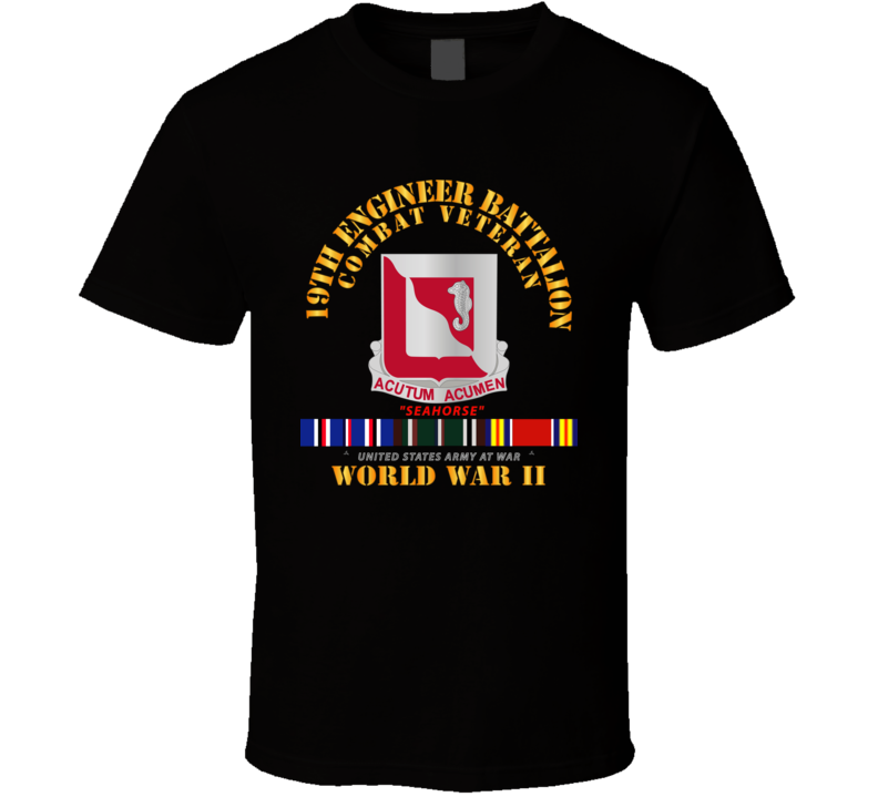 Army - 19th Engineer Battalion - Wwii W Eu Svc T Shirt