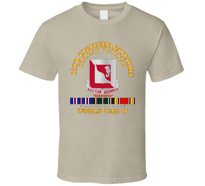 Army - 19th Engineer Battalion - Wwii W Eu Svc T Shirt