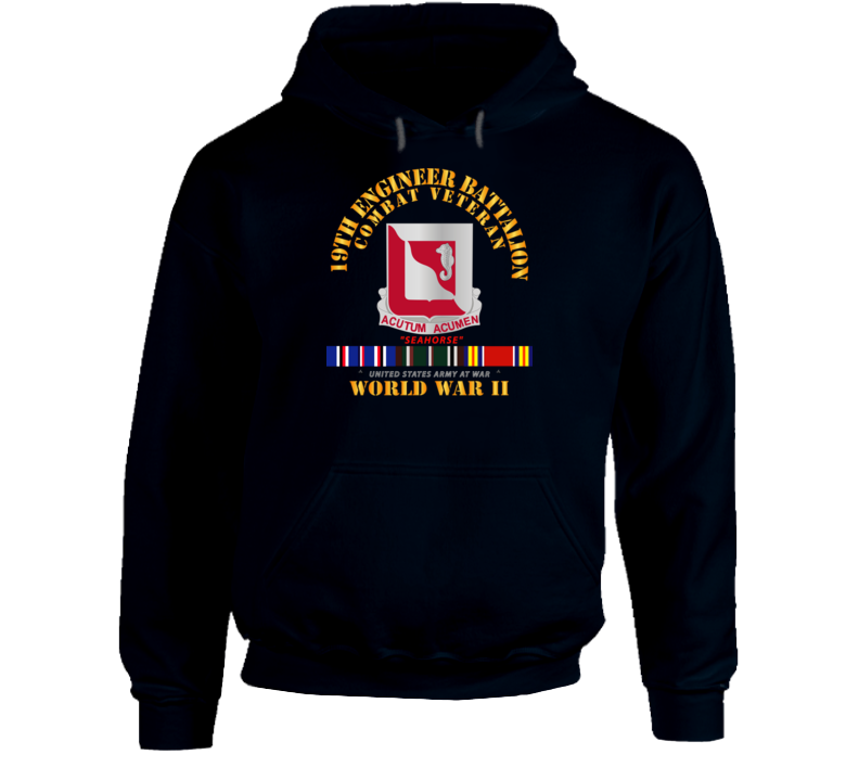 Army - 19th Engineer Battalion - Wwii W Eu Svc Hoodie