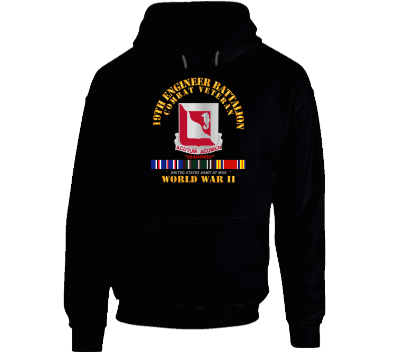 Army - 19th Engineer Battalion - Wwii W Eu Svc Hoodie