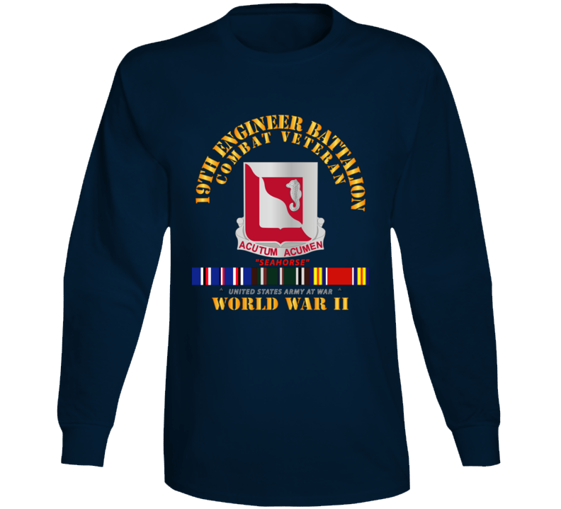 Army - 19th Engineer Battalion - Wwii W Eu Svc Long Sleeve
