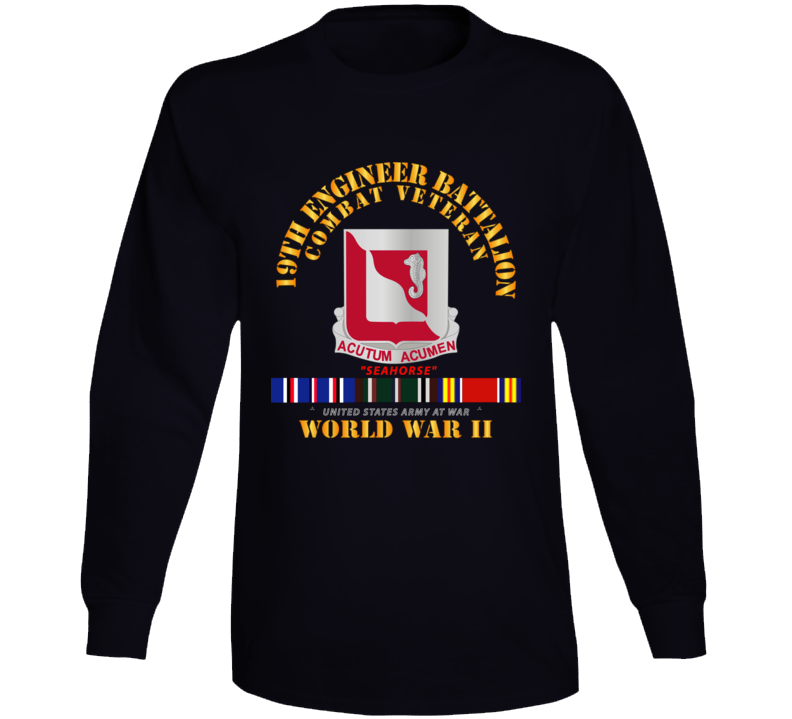 Army - 19th Engineer Battalion - Wwii W Eu Svc Long Sleeve