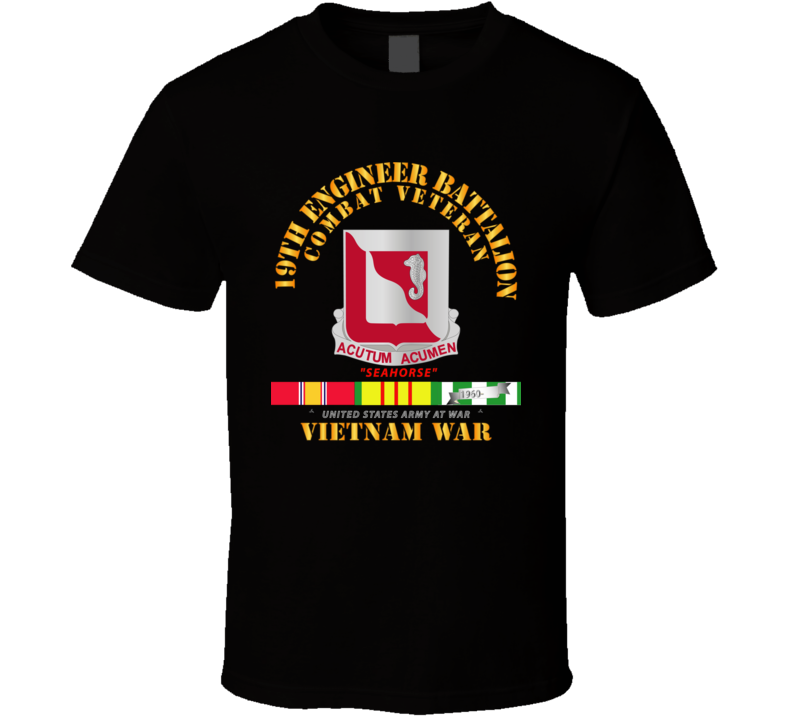 Army - 19th Engineer Battalion - W Vn Svc T Shirt