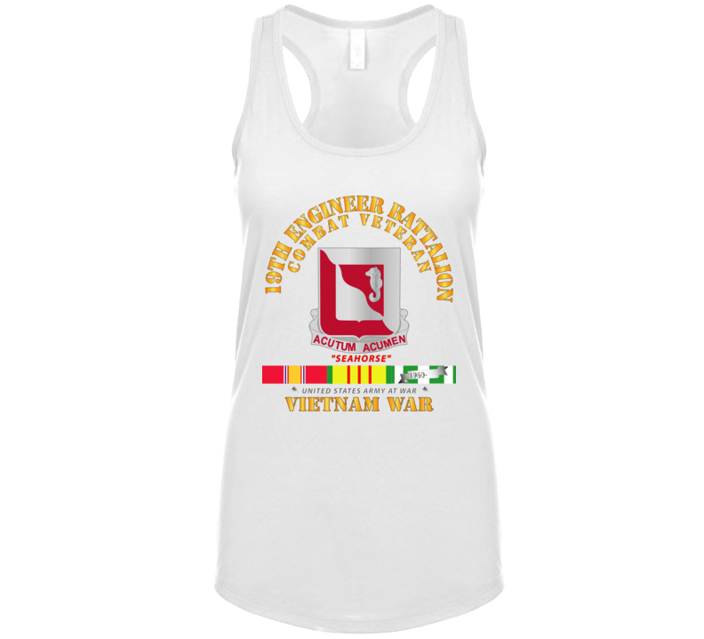 Army - 19th Engineer Battalion - W Vn Svc Ladies Tanktop