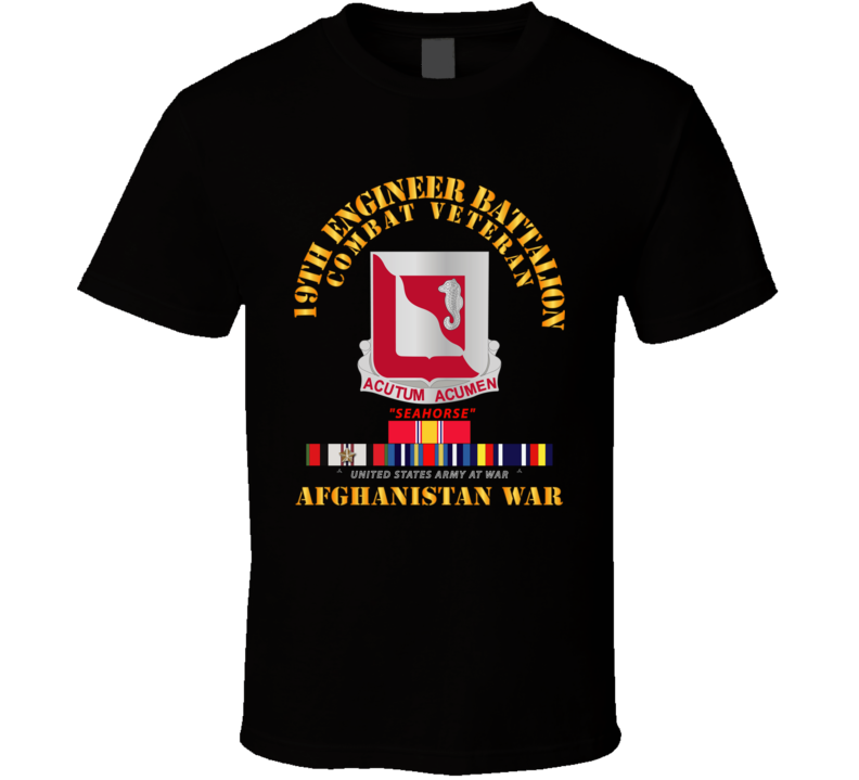 Army - 19th Engineer Battalion - Afghanistan War W Svc T Shirt