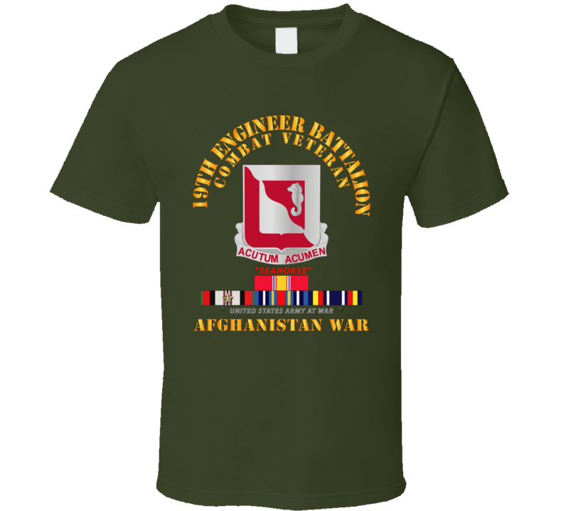Army - 19th Engineer Battalion - Afghanistan War W Svc T Shirt