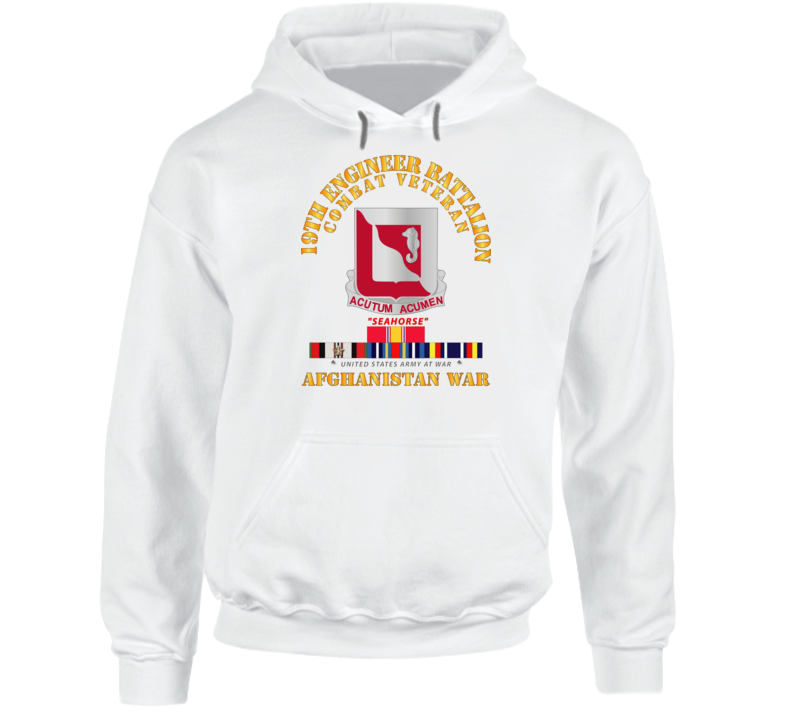 Army - 19th Engineer Battalion - Afghanistan War W Svc Hoodie