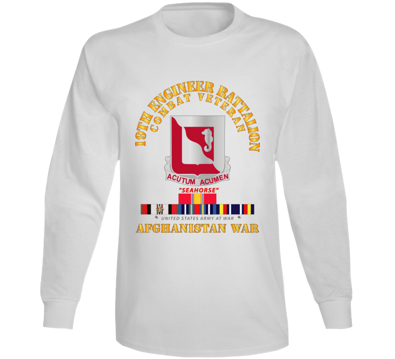 Army - 19th Engineer Battalion - Afghanistan War W Svc Long Sleeve