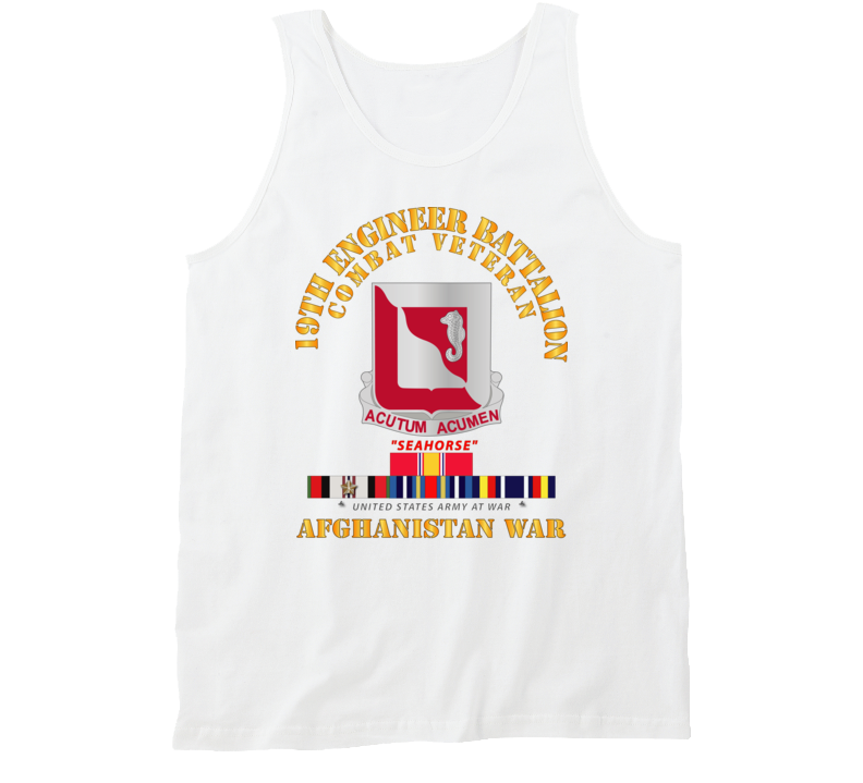 Army - 19th Engineer Battalion - Afghanistan War W Svc Tanktop
