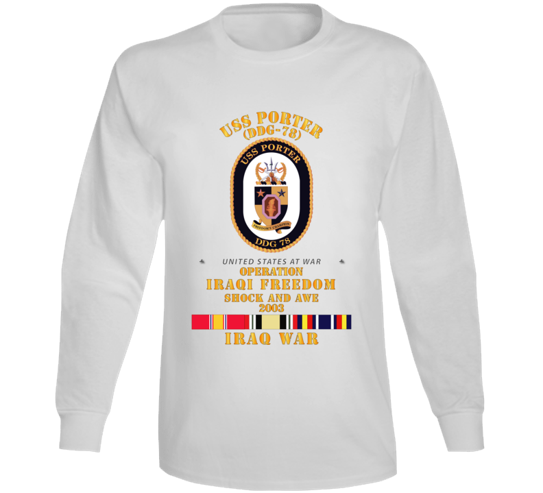 Navy - Uss Porter - Shock And Awe 2003 - Svc Oif Long Sleeve