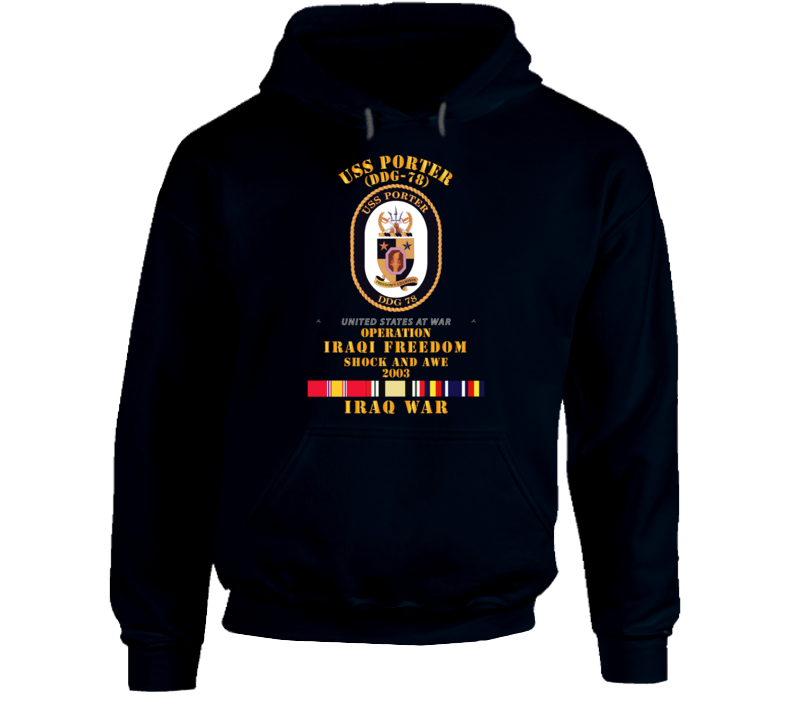 Navy - Uss Porter - Shock And Awe 2003 - Svc Oif Hoodie