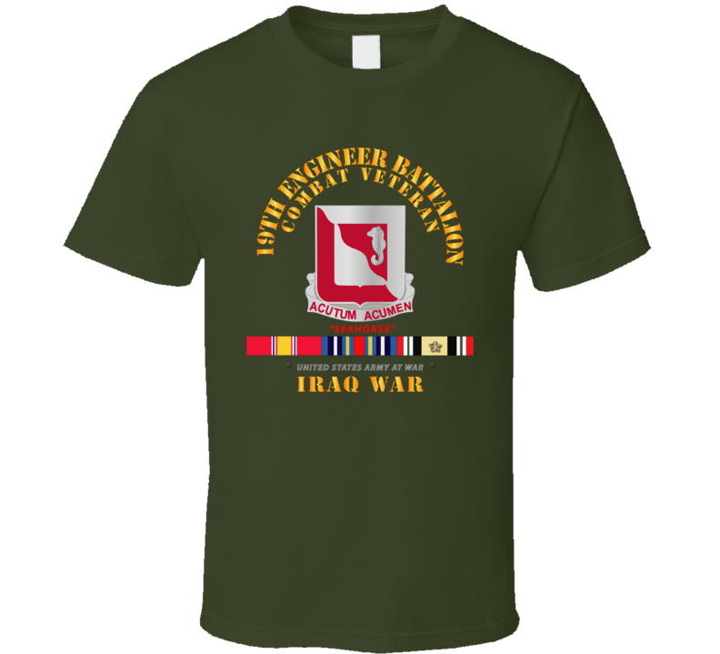 Army - 19th Engineer Battalion - Iraq War W Svc T Shirt