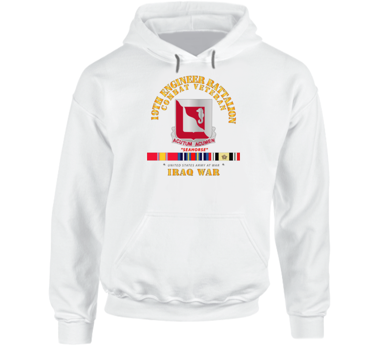 Army - 19th Engineer Battalion - Iraq War W Svc Hoodie