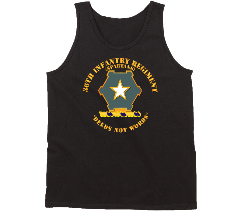 Army - 36th Infantry Regiment Dui - Deeds Not Words Tanktop