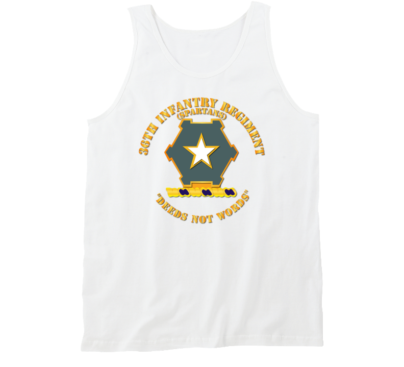 Army - 36th Infantry Regiment Dui - Deeds Not Words Tanktop