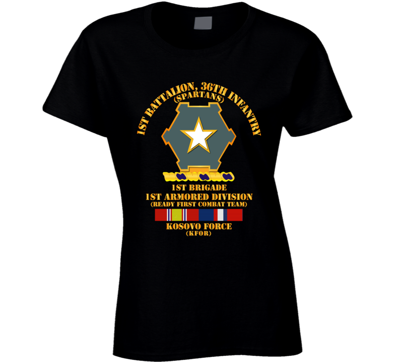 Army - 1st Bn 36th Infantry -  1st Bde - 1st Ar Div - Kosovo W Svc T Shirt