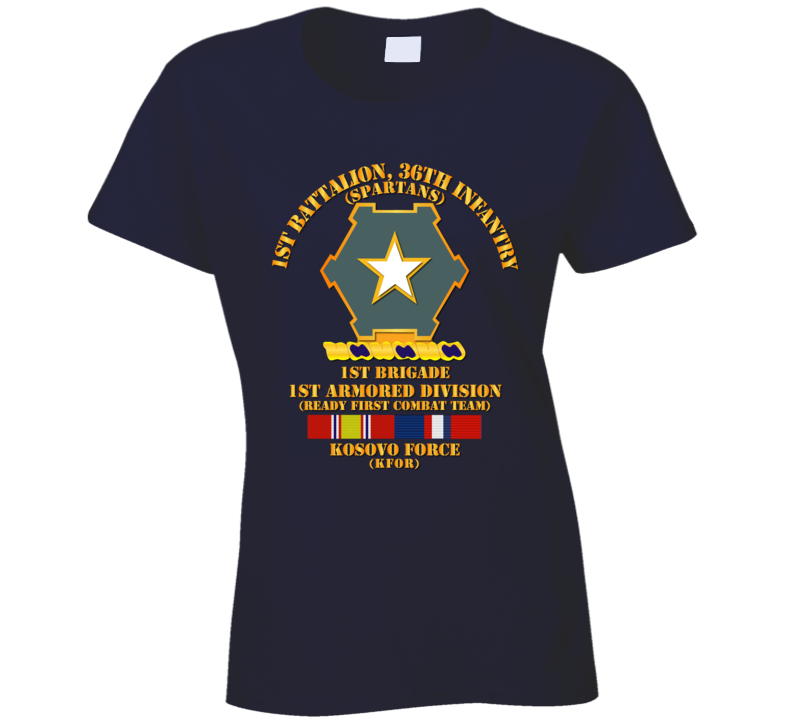 Army - 1st Bn 36th Infantry -  1st Bde - 1st Ar Div - Kosovo W Svc T Shirt