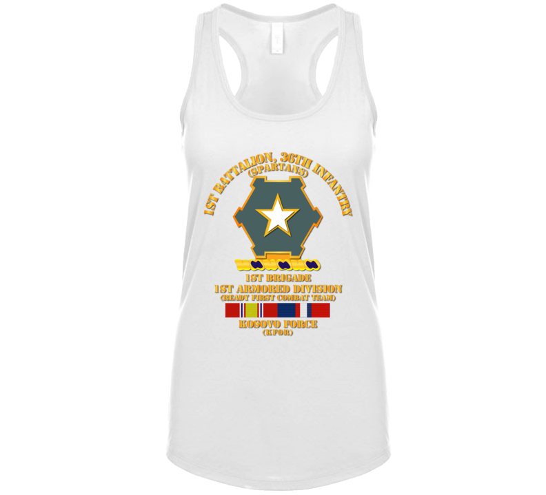 Army - 1st Bn 36th Infantry -  1st Bde - 1st Ar Div - Kosovo W Svc T Shirt