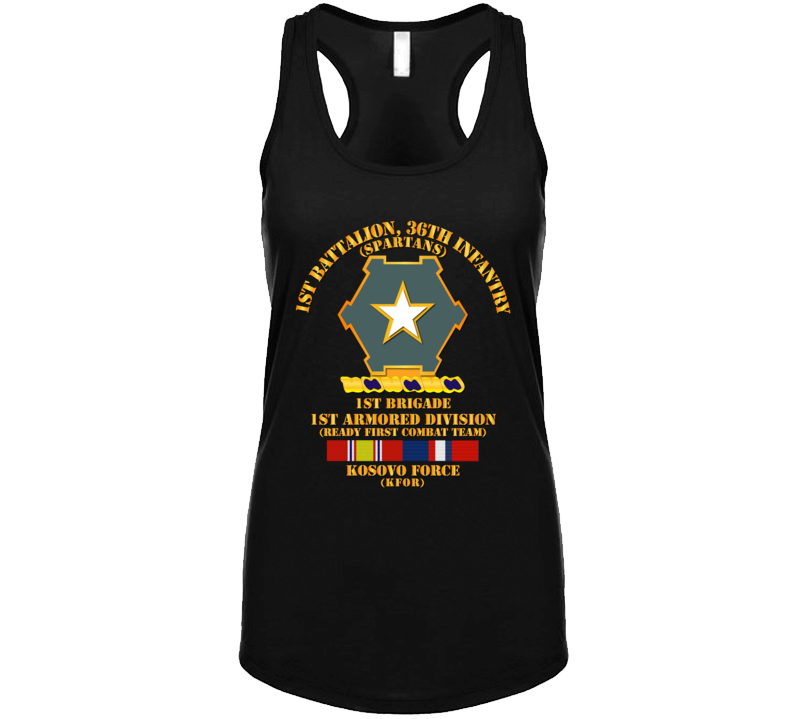 Army - 1st Bn 36th Infantry -  1st Bde - 1st Ar Div - Kosovo W Svc T Shirt