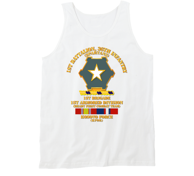 Army - 1st Bn 36th Infantry -  1st Bde - 1st Ar Div - Kosovo W Svc Tanktop
