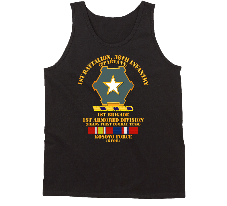 Army - 1st Bn 36th Infantry -  1st Bde - 1st Ar Div - Kosovo W Svc Tanktop
