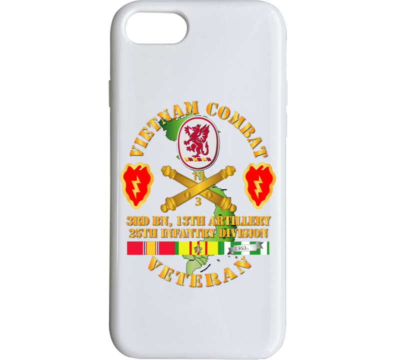 Army - Vietnam Combat Veteran W 3rd Bn 13th Artillery Dui - 25th Id Ssi Phone Case