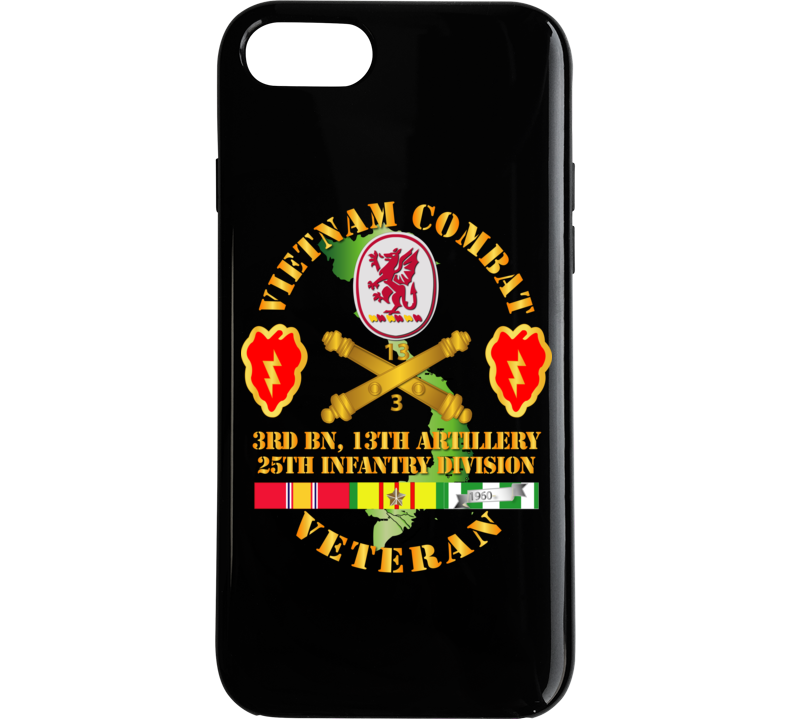 Army - Vietnam Combat Veteran W 3rd Bn 13th Artillery Dui - 25th Id Ssi Phone Case