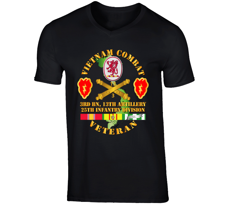 Army - Vietnam Combat Veteran W 3rd Bn 13th Artillery Dui - 25th Id Ssi T Shirt