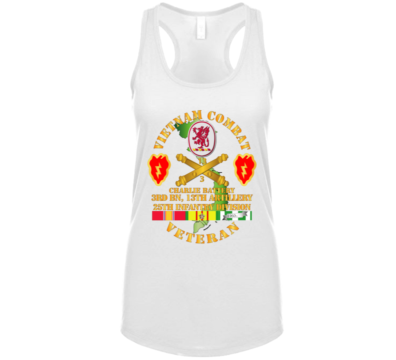 Army - Vietnam Combat Veteran W C Btry - 3rd Bn 13th Artillery Dui - 25th Id Ssi T Shirt