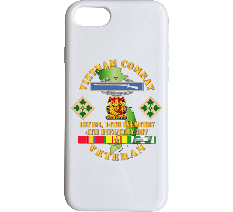 Army - Vietnam Combat Infantry Veteran W 1st Bn 14th Inf - 4th Id Ssi Phone Case