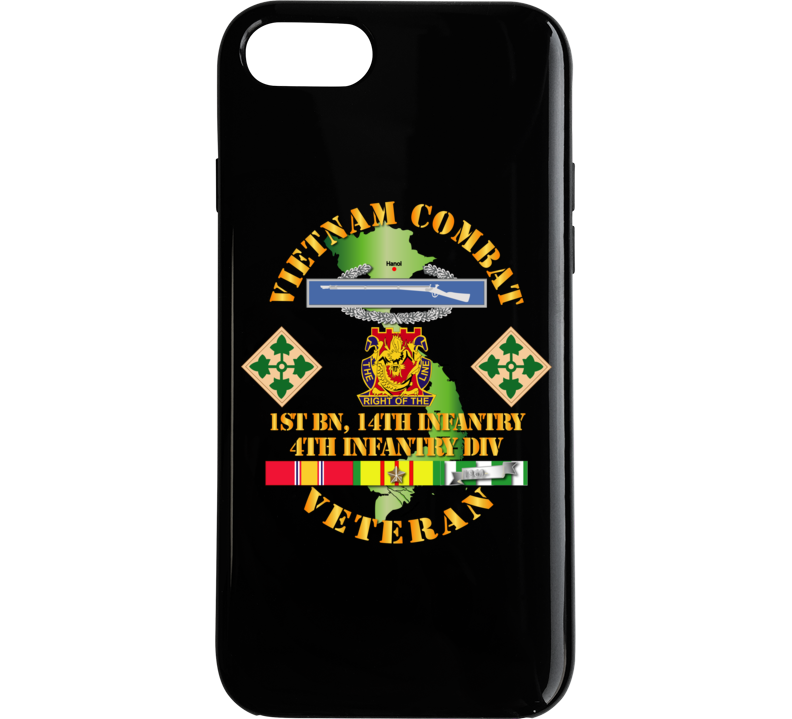 Army - Vietnam Combat Infantry Veteran W 1st Bn 14th Inf - 4th Id Ssi Phone Case