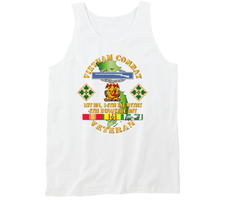 Army - Vietnam Combat Infantry Veteran W 1st Bn 14th Inf - 4th Id Ssi Tanktop