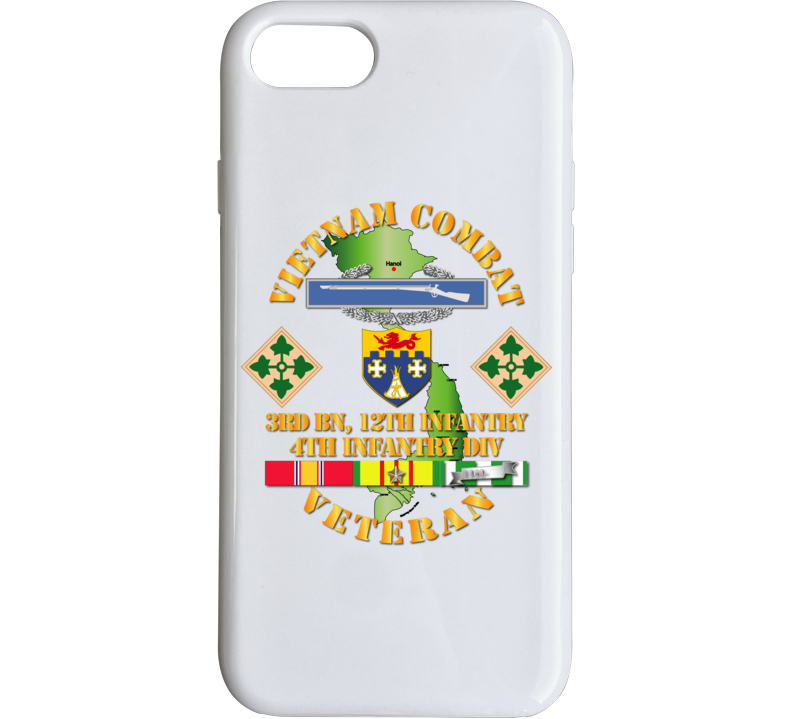 Army - Vietnam Combat Infantry Veteran W 3rd Bn 12th Inf - 4th Id Ssi Phone Case
