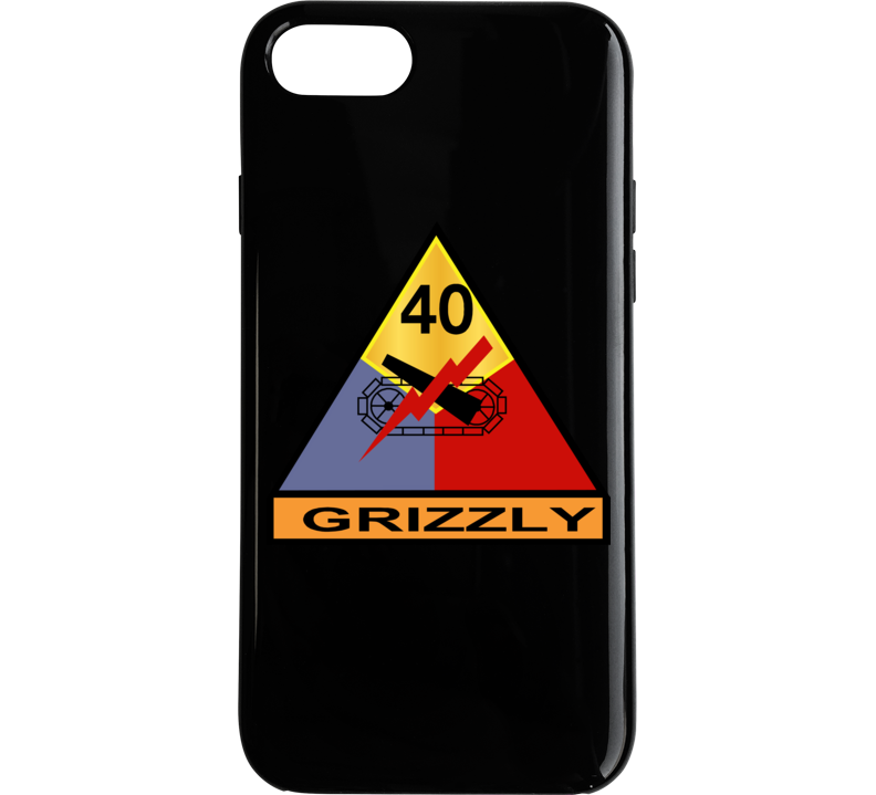 Army - 40th Armored Division - Grizzly Wo Txt Phone Case