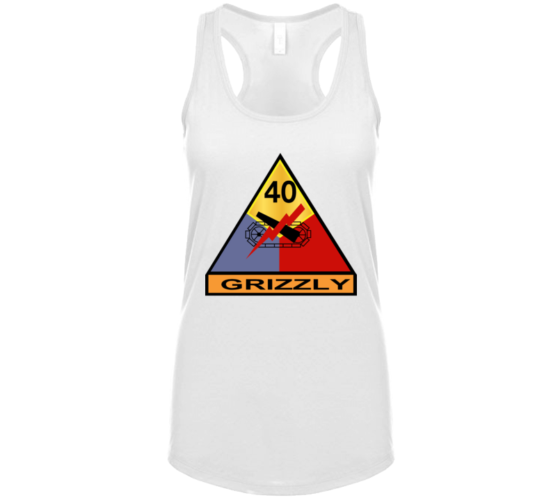 Army - 40th Armored Division - Grizzly Wo Txt T Shirt