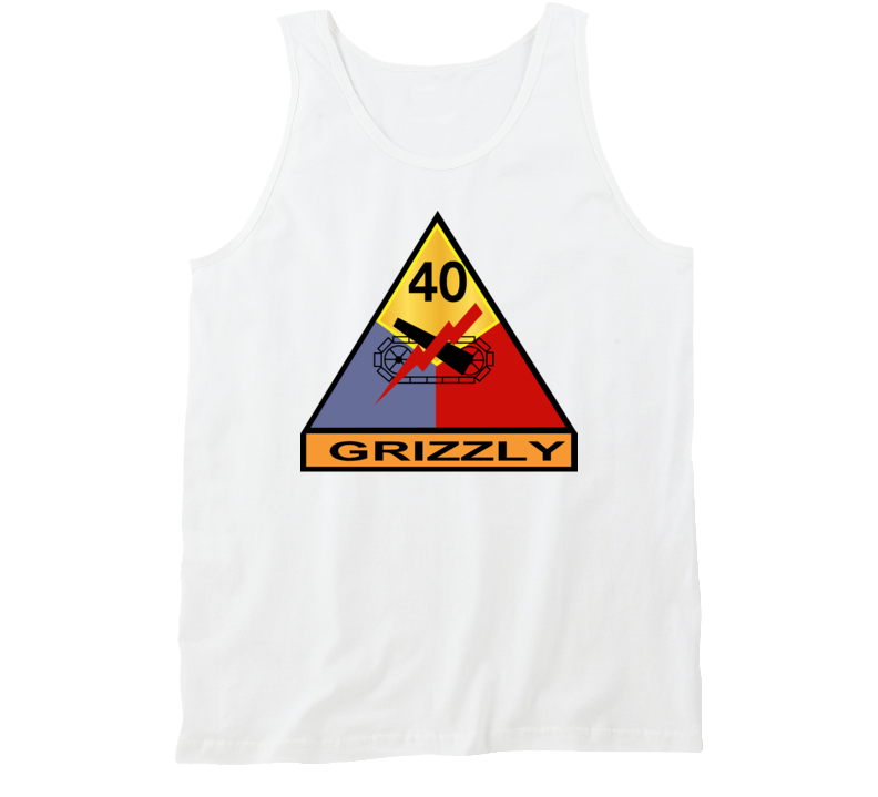 Army - 40th Armored Division - Grizzly Wo Txt Tanktop