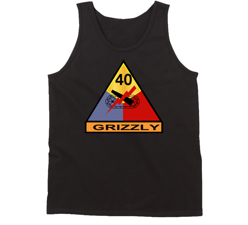 Army - 40th Armored Division - Grizzly Wo Txt Tanktop