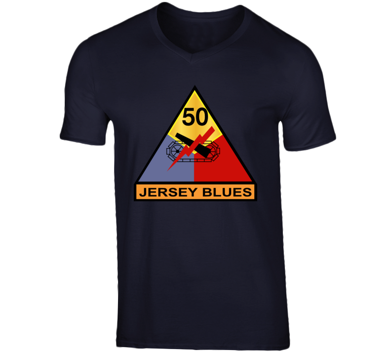 Army - 50th Armored Division - Jersey Blues Wo Txt V-neck
