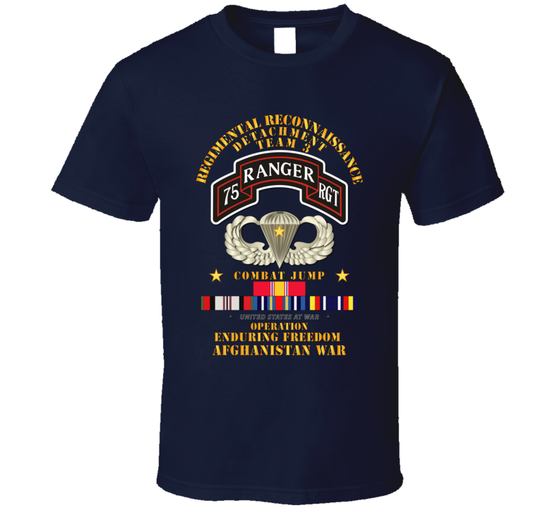 Sof - Combat Jump - Tm3 - Rrd - 75th Rgr Rgt - Oef - Afghanistan W Svc T Shirt