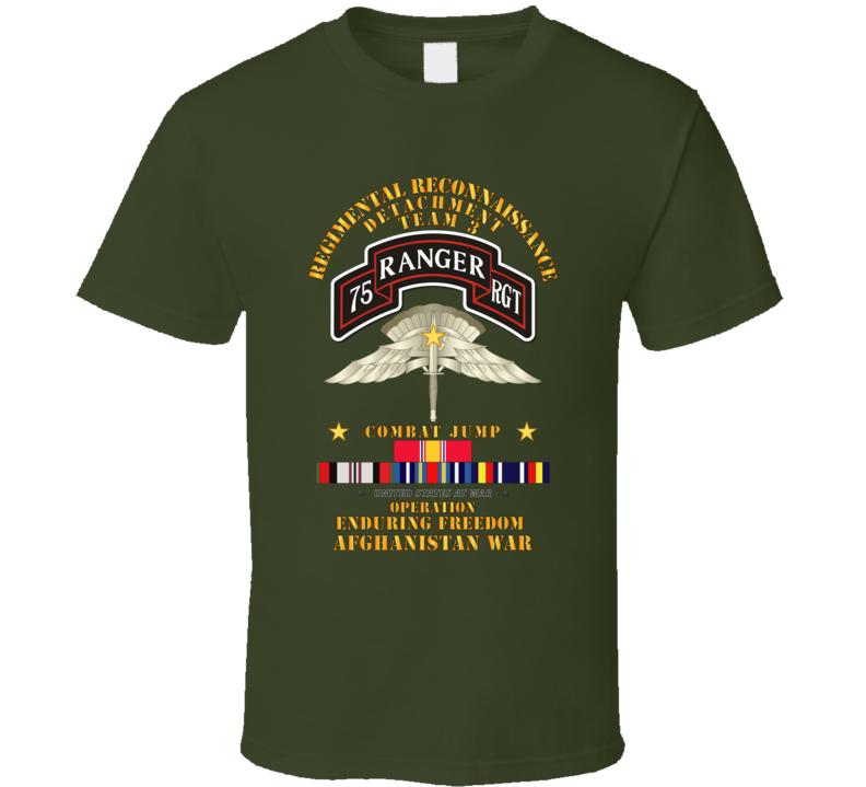 Sof - Combat Jump Halo - Tm3 - Rrd - 75th Rgr Rgt - Oef - Afghanistan W Svc T Shirt