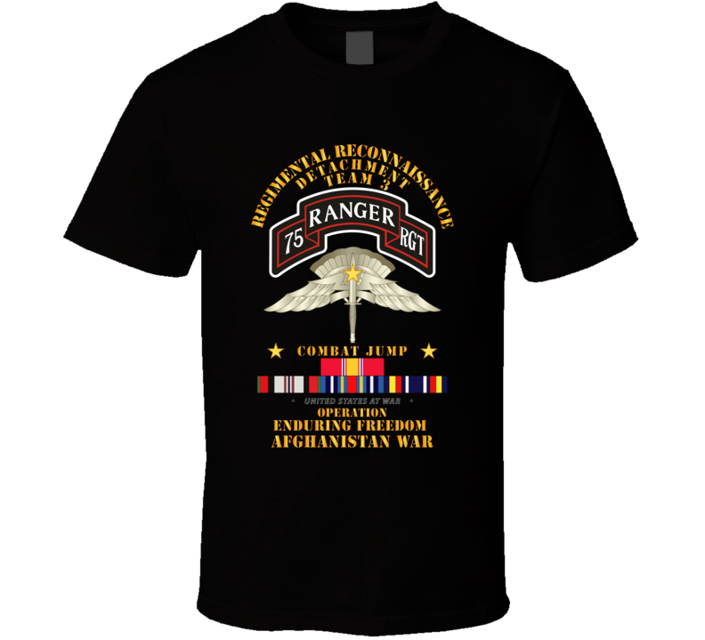 Sof - Combat Jump Halo - Tm3 - Rrd - 75th Rgr Rgt - Oef - Afghanistan W Svc T Shirt