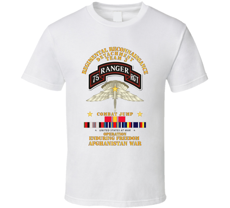 Sof - Combat Jump Halo - Tm3 - Rrd - 75th Rgr Rgt - Oef - Afghanistan W Svc T Shirt