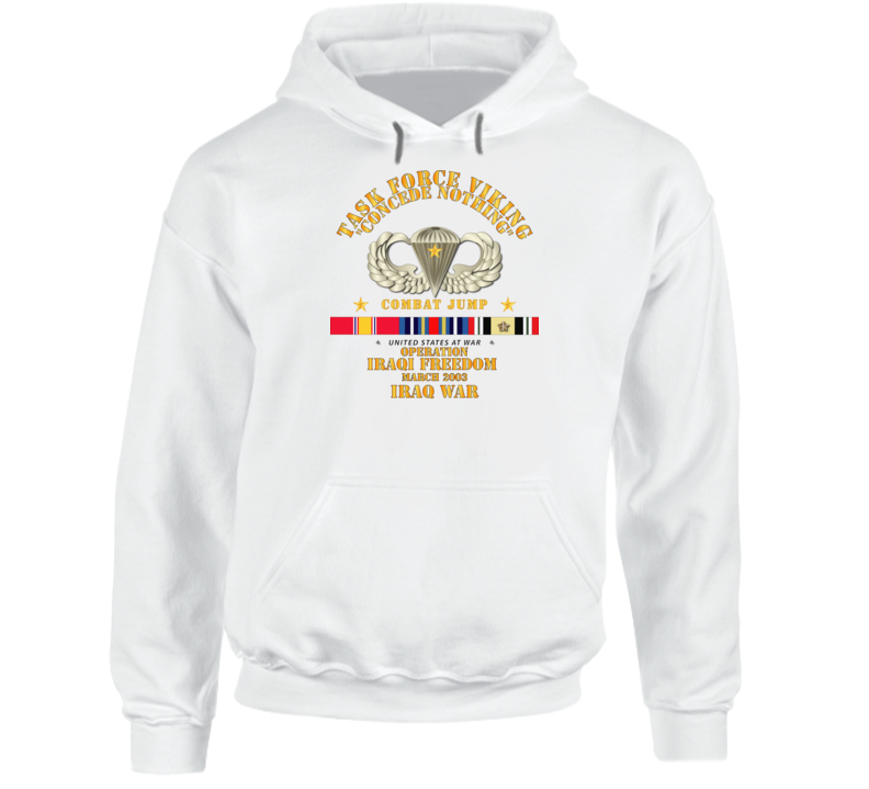 Sof - Combat Jump - Tf Viking - Concede Nothing - Oif - Iraq W Svc Hoodie