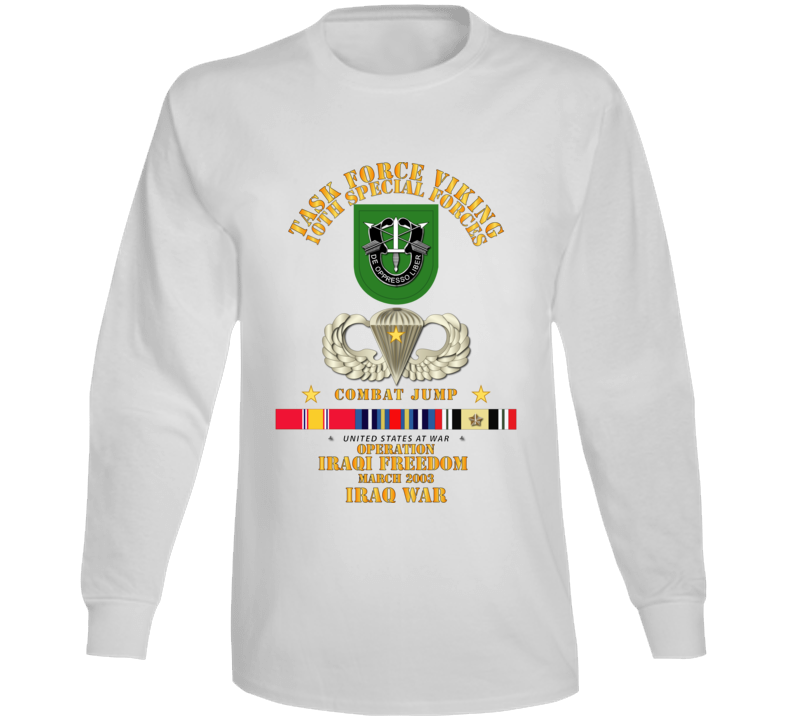 Sof - Combat Jump - Tf Viking - 10th Sfg - Oef - Iraq W Svc Long Sleeve