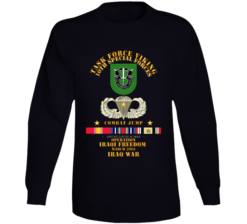 Sof - Combat Jump - Tf Viking - 10th Sfg - Oef - Iraq W Svc Long Sleeve